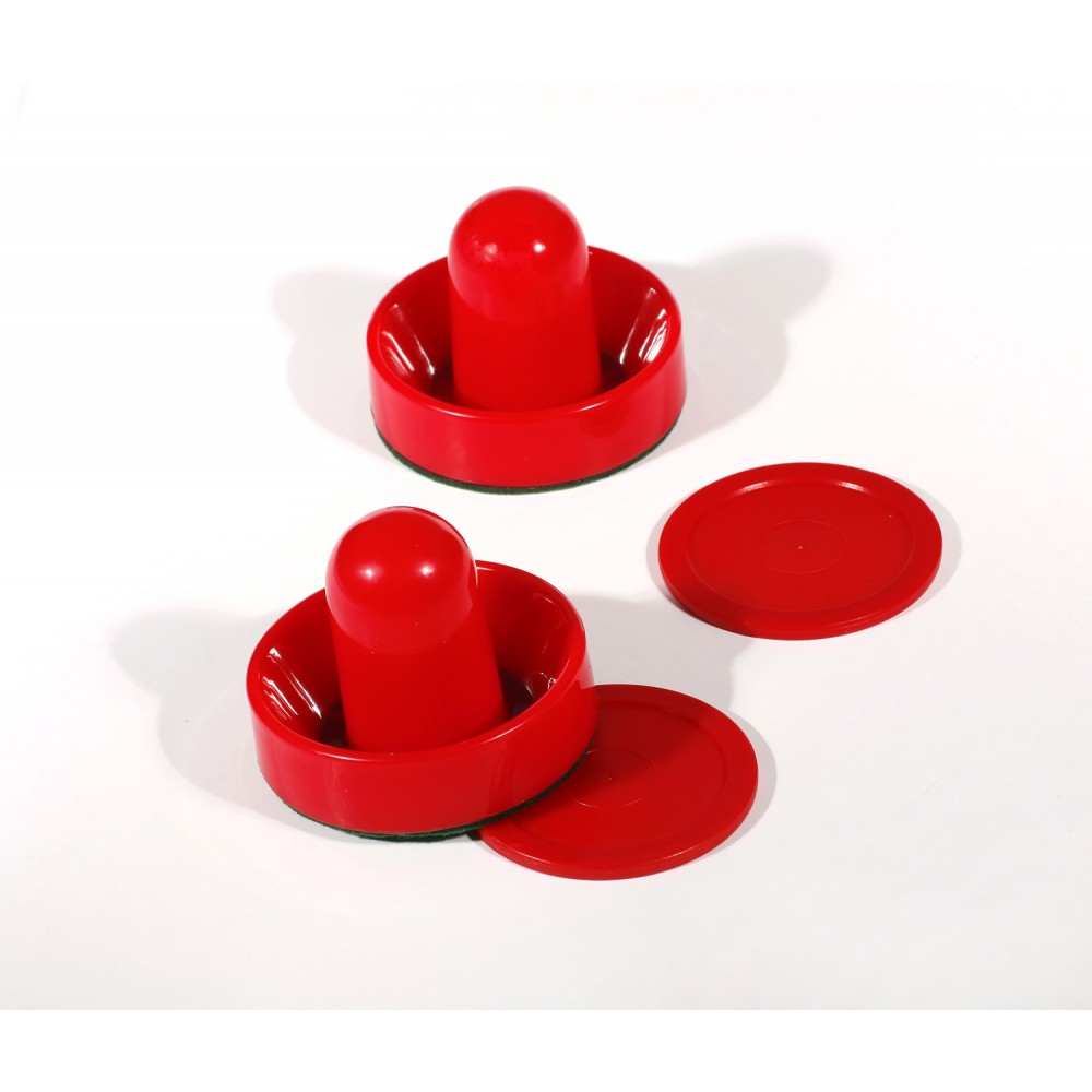 Red air hockey striker and puck set