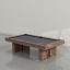Natural Walnut wood Frame, Slate grey cloth
