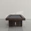 Darkened Walnut wood frame, Slate grey cloth