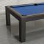 Black frame, Natural Walnut wood rail, Electric blue cloth