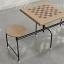 Black frame, Oak stools and border, Walnut checkers
