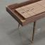 Natural Walnut wood frame, Oak playing surface, cork gutters