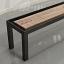 Black frame, Oak playing surface, chocolate leather