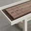 White frame, Walnut playing surface, chocolate leather