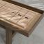 Custom brown frame, Oak playing surface, Tan suede