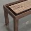 Natural Walnut wood frame, Oak playing surface, chocolate leather
