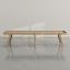 Pickled Oak wood frame, Oak playing surface, chocolate leather