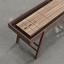 Natural Walnut wood frame, Oak playing surface, chocolate leather