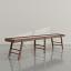 Natural Walnut wood frame, Oak playing surface, chocolate leather