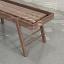 Natural Walnut wood frame, Walnut playing surface, chocolate leather