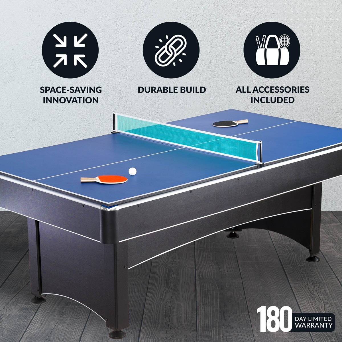 7' Maverick Pool Table W/ Table Tennis