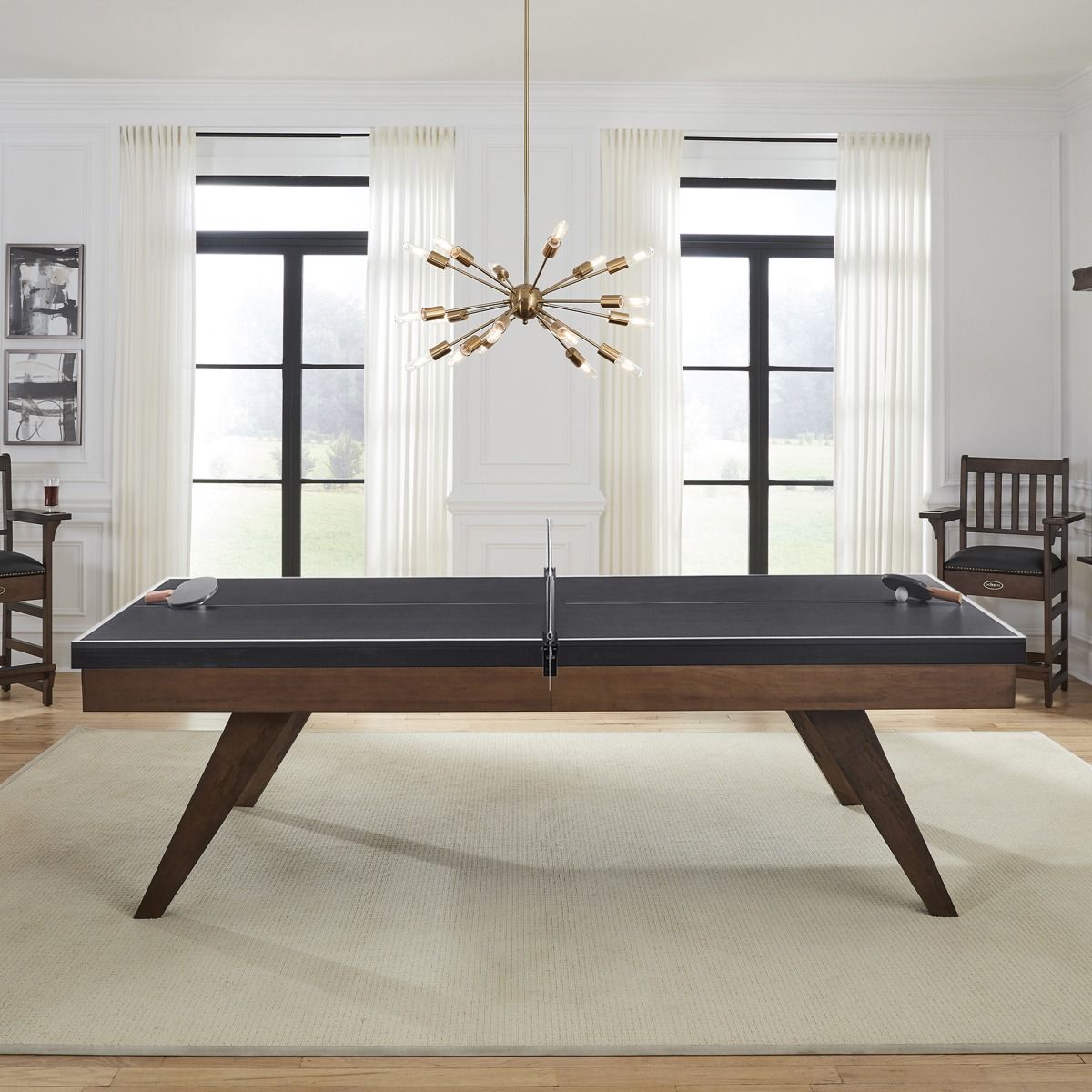 Solid Wood Frame Black Tennis Table Conversion Top
