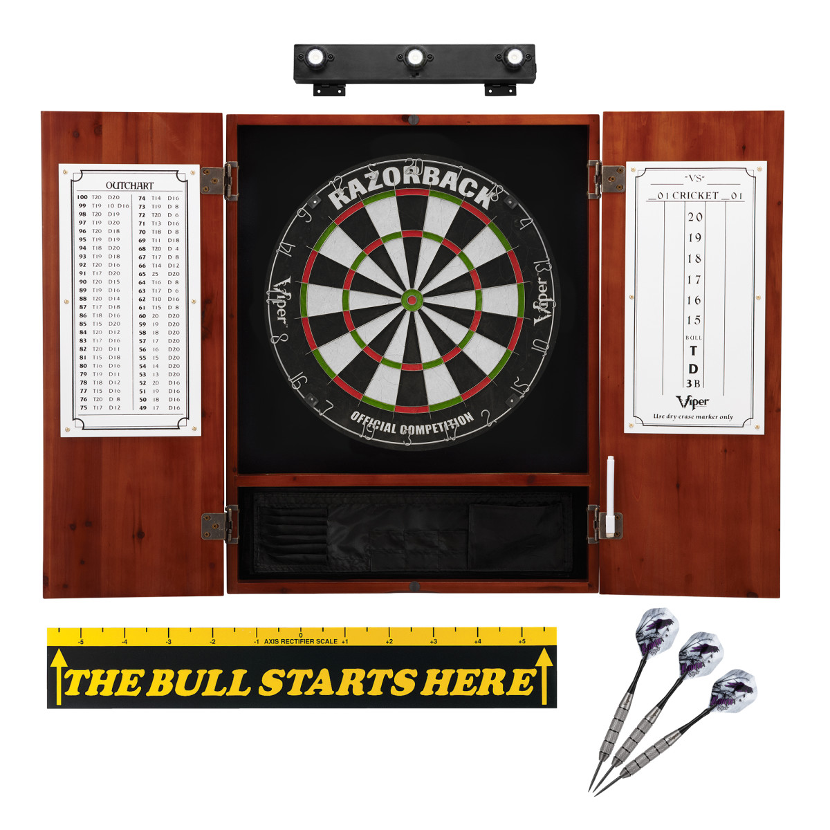 Viper Razorback Sisal Dartboard, Viper Underground Raven Steel Tip