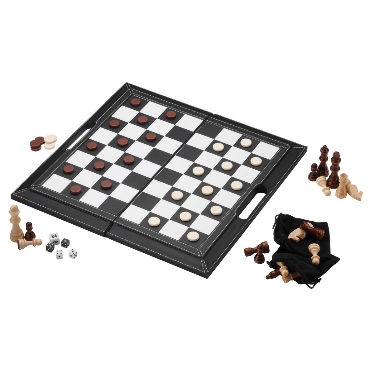 Mainstreet Classics 3in1 Leatherette Game Set