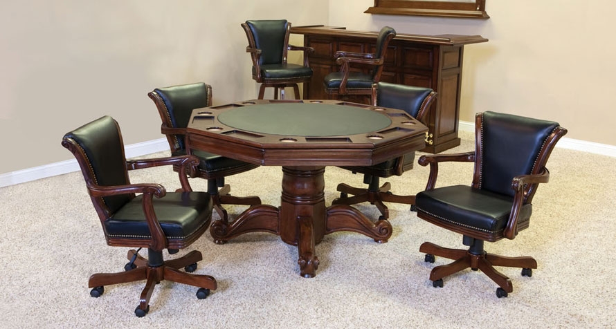 game table sets with chairs on wheels