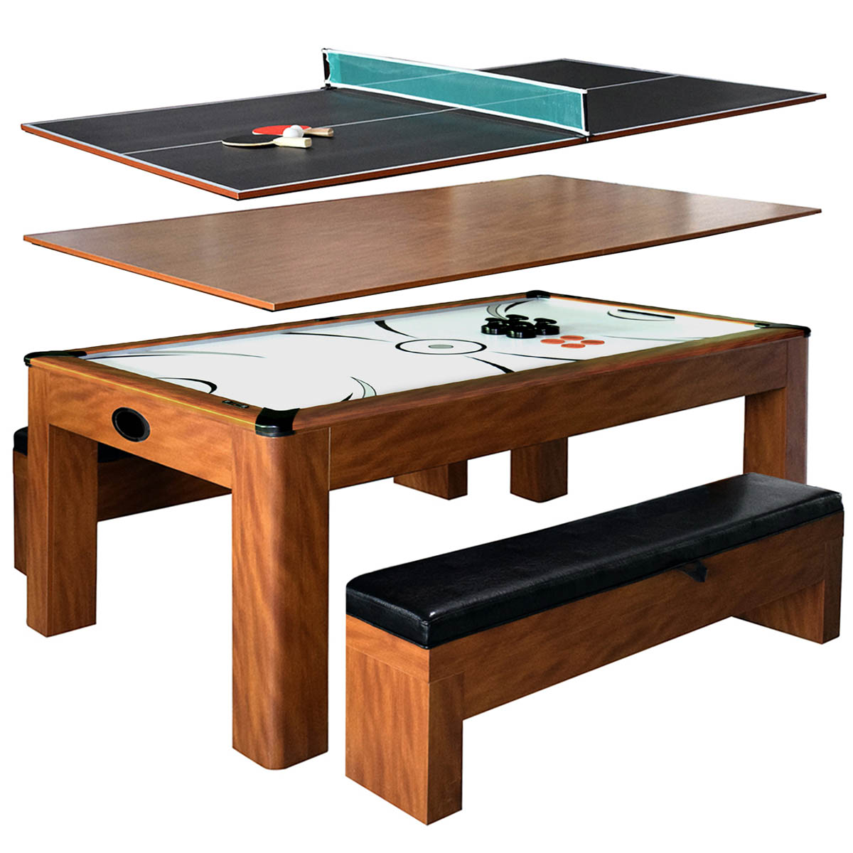 Sherwood 7-ft Air Hockey Table w/Benches