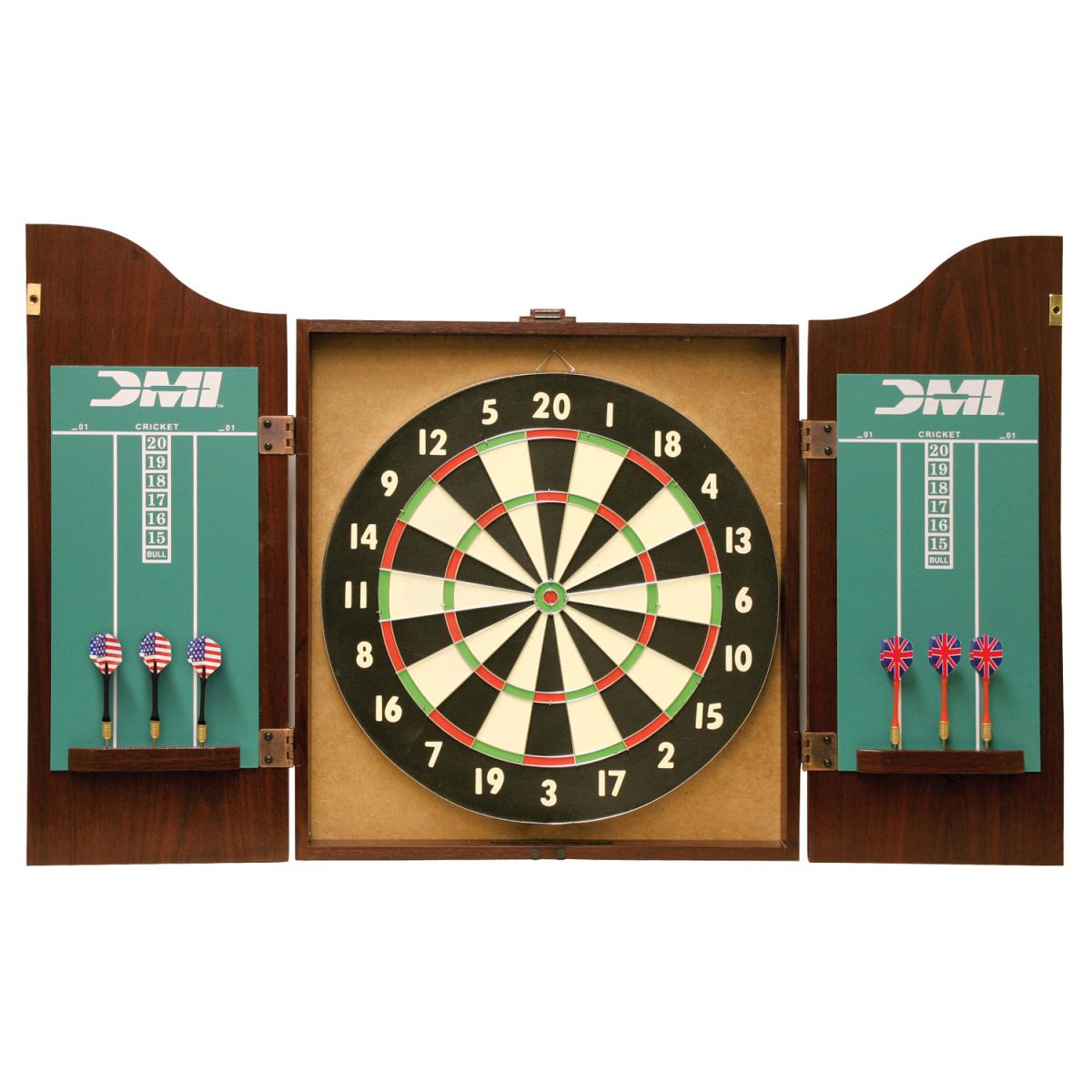 DMI Sports RECREATIONAL DARTBOARD CABINET (Rosewood) Dartboard
