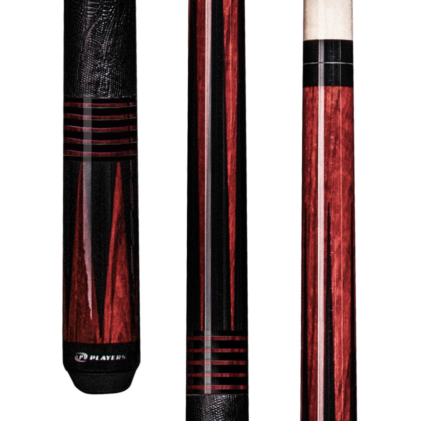 Players Cocobolo Stain Zebrawood Cue with Leatherette Wrap