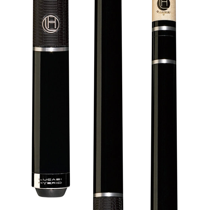 Lucasi Hybrid Midnight Black & Silver Rings Cue with Classic G5 Grip