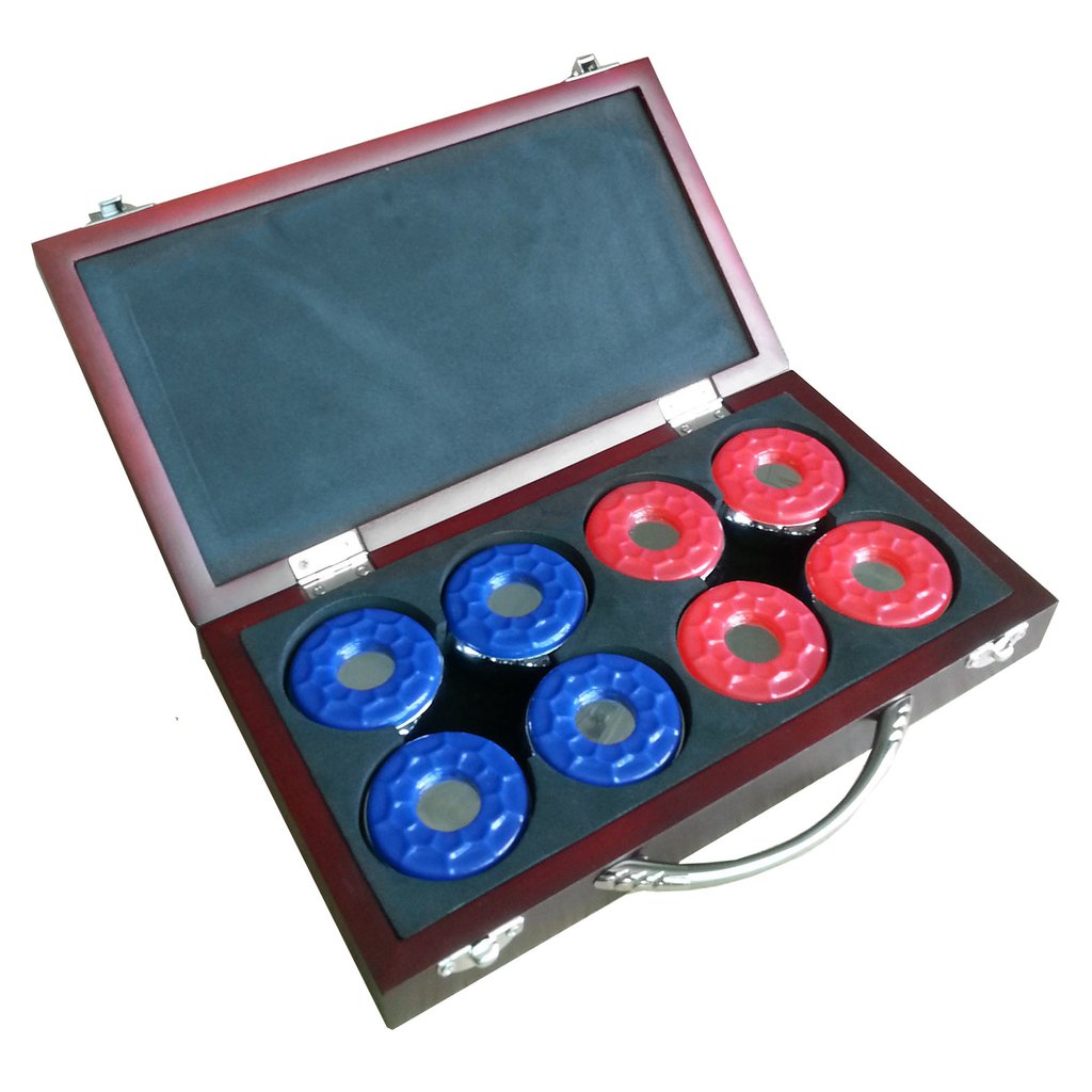 Shuffleboard Pucks W/ Case Set Of 8