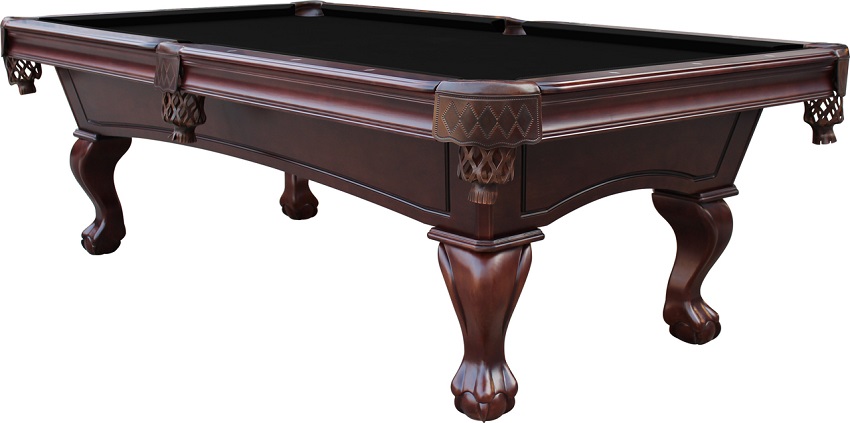 8' Charles River 3-Piece Slate Pool Table with Leather Drop Pockets