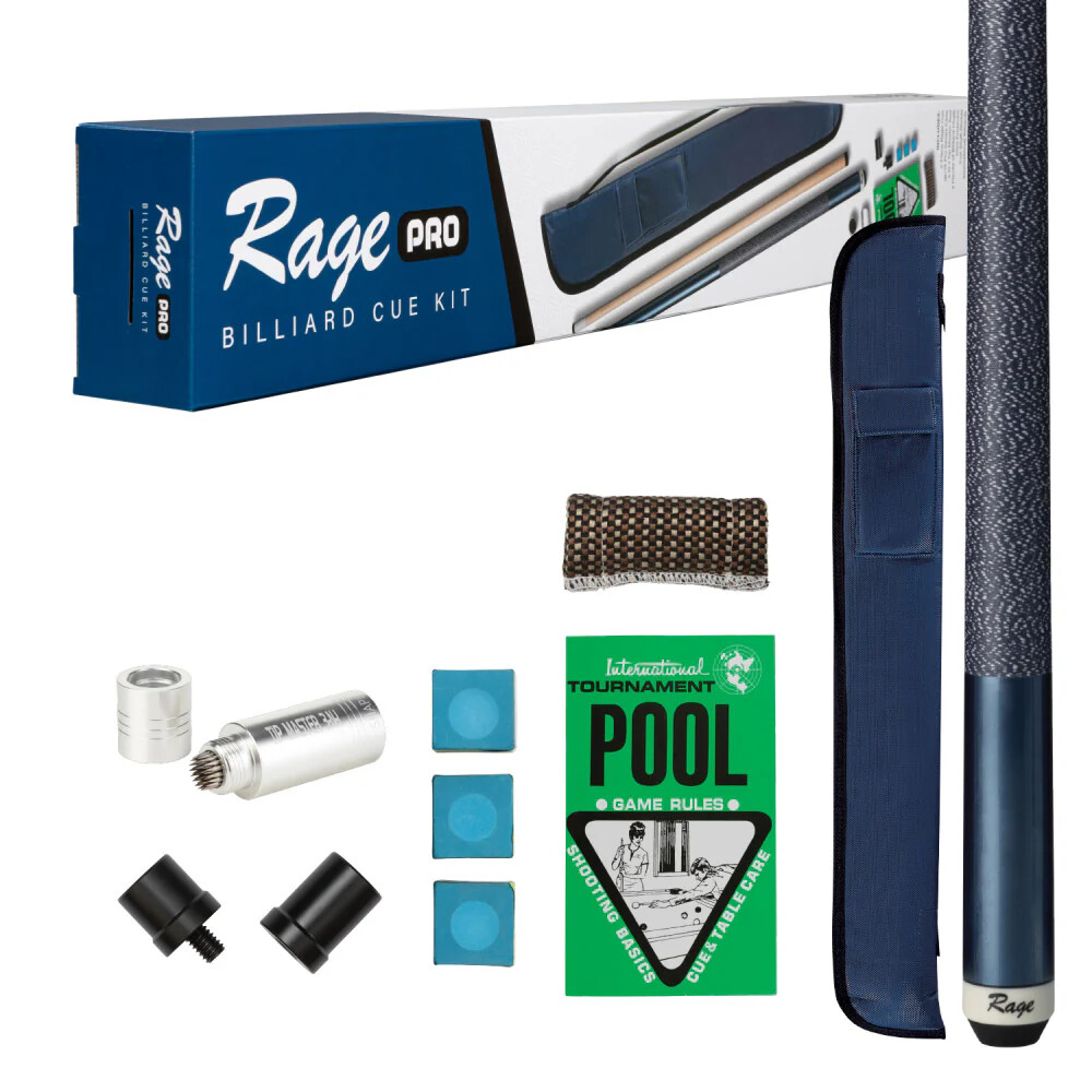 Rage Pre-Packed Pro Billiard Cue Kit - Blue
