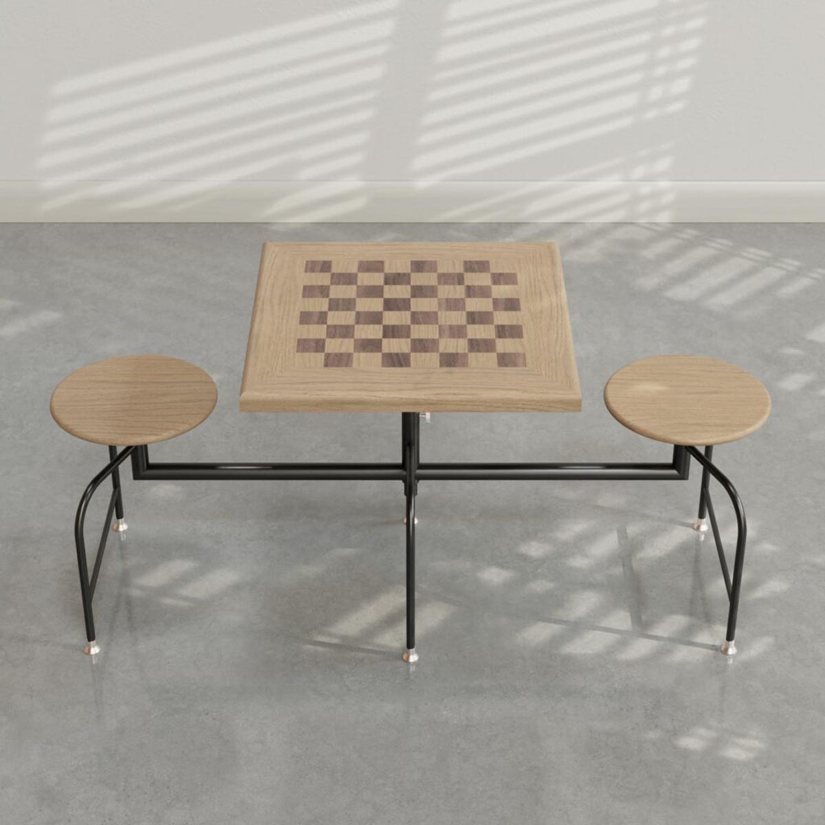 The Grandmaster Integrated Chess Table and Stool Set