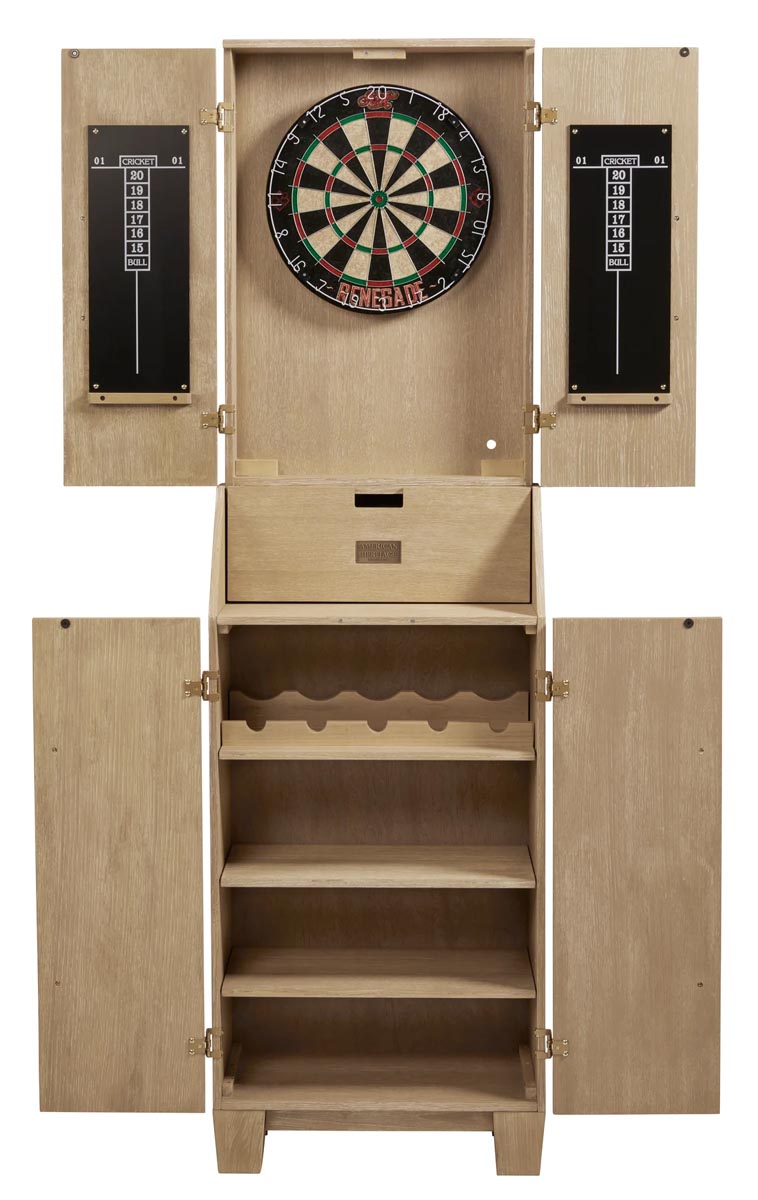 Port Royal Standup Dart Cabinet, White Oak
