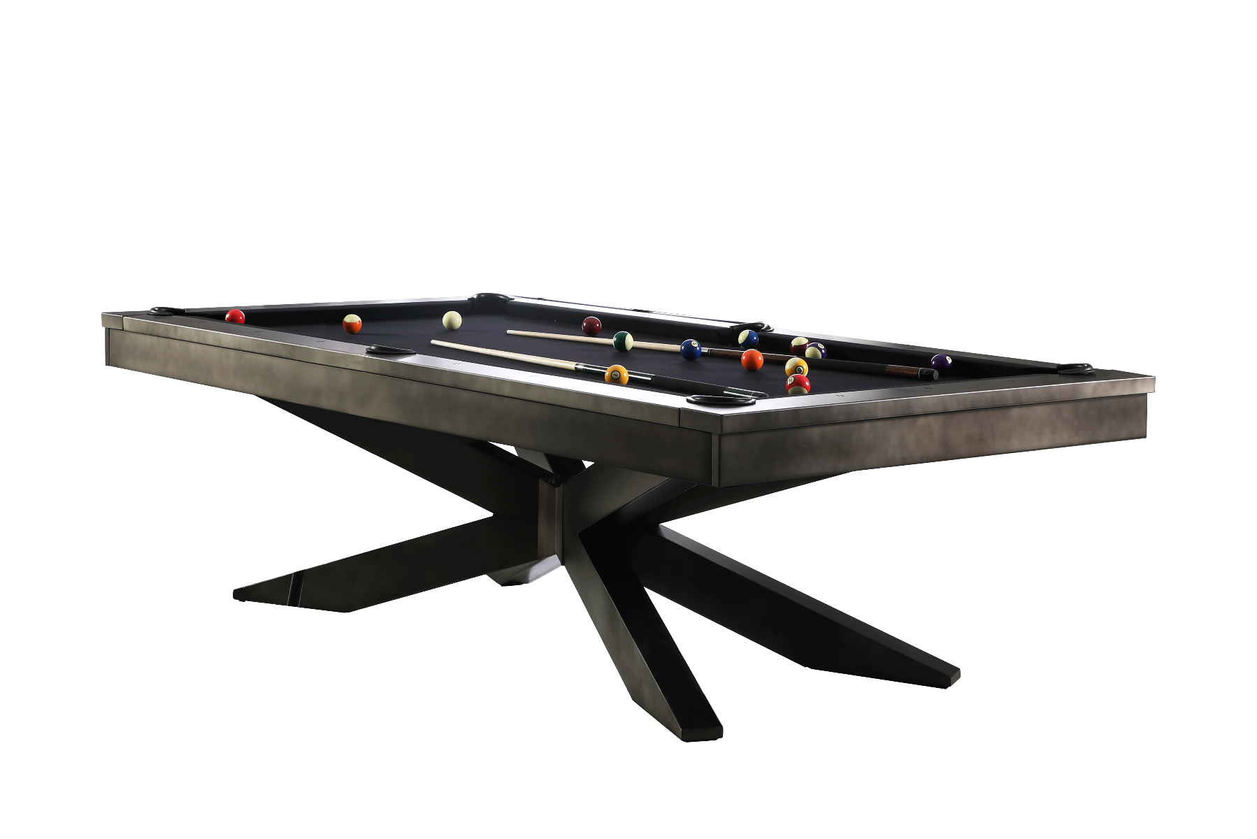 8' Felix Steel Slate Pool Table - Gunmetal Grey