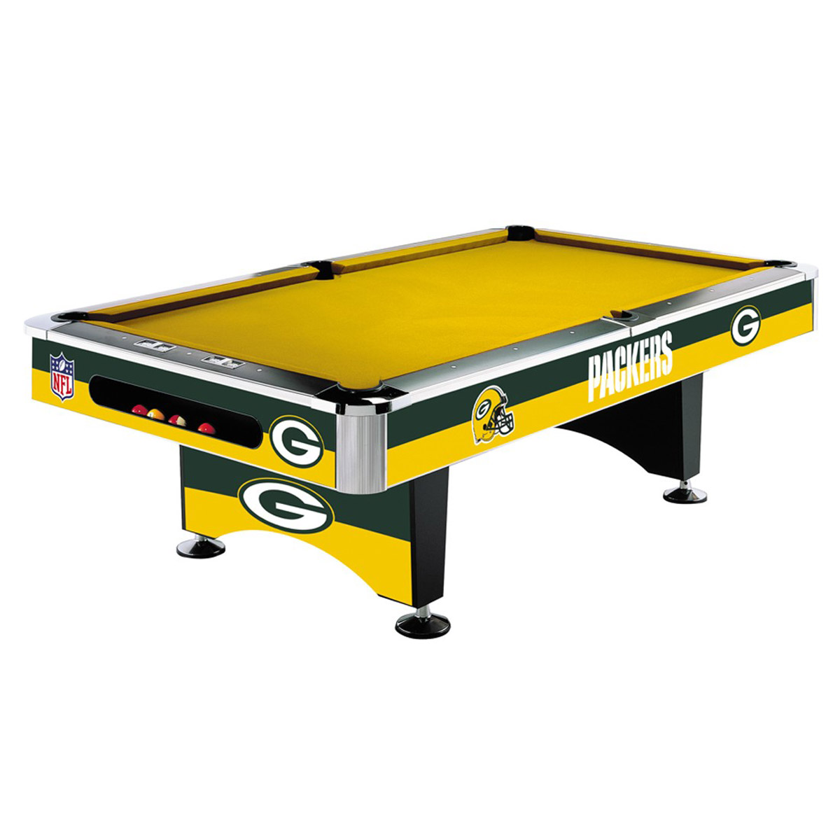 8' NFL Green Bay Packers Team Logo Pool Table