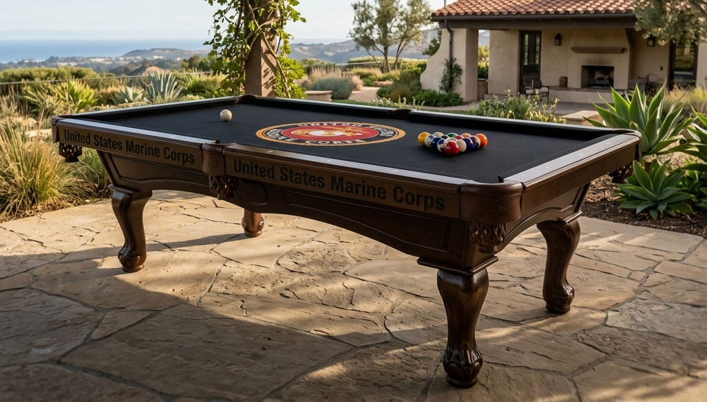 Custom Logo Outdoor Grade Pool Table Felt (Sizes 7' or 8' or 9')