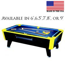 Great American Neon Optional Coin-Op LED Pool Table (Sizes 6', 6.5', 7', 8', or 9') 