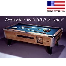 Great American Monarch Optional Coin-Op LED Pool Table (Sizes 6', 6.5', 7', 8', or 9')