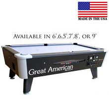 Great American Black Diamond Coin-Op Pool Table (Sizes 6', 6.5', 7', 8', or 9')