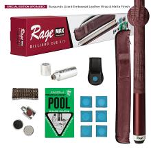 Rage Pre-Packed Max+ Billiard Cue Kit - Burgundy