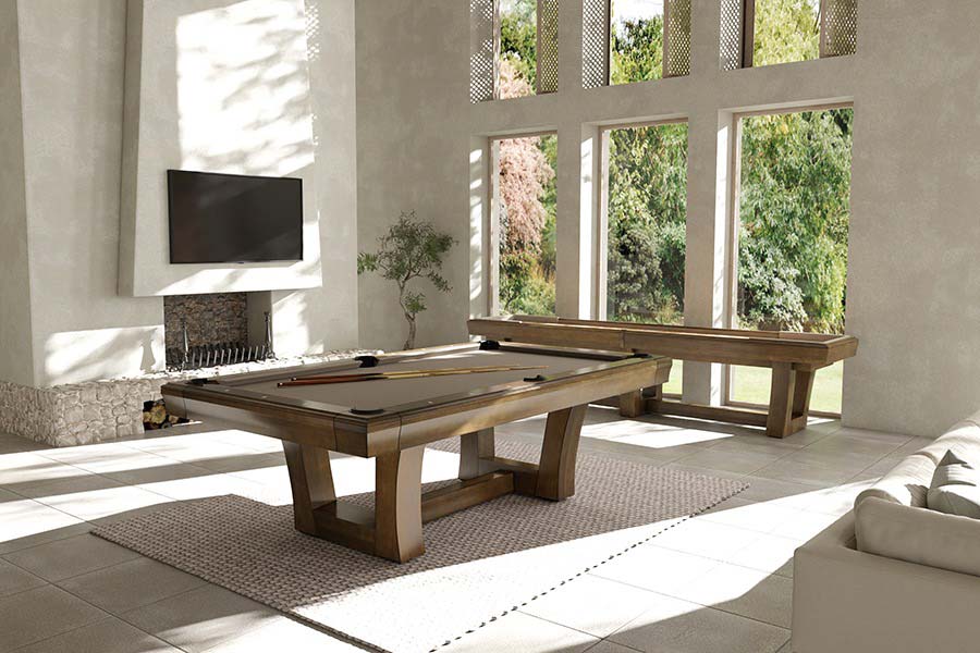 Matching City Pool Table and Shuffleboard Table